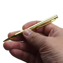 Golden Metal Ballpoint Pen 0.7mm Black Ink Refill Rotating Style Signature Ballpen Office Stationery School Supplies