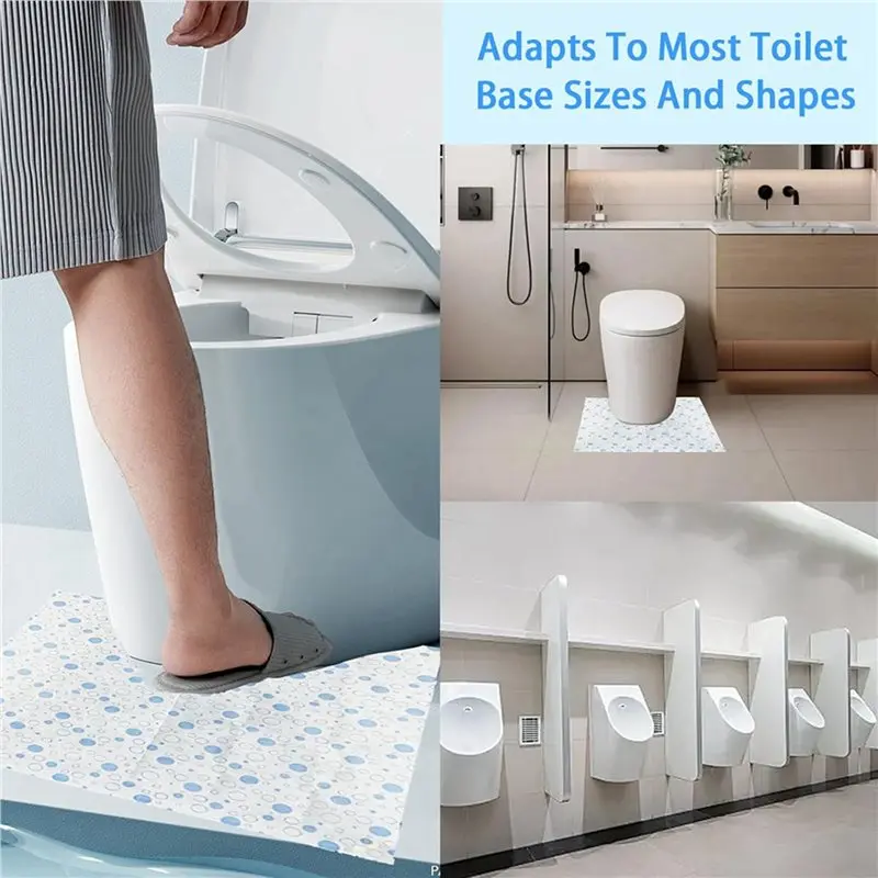 AT19-150 Pack Disposable Toilet Mats Toilet Floor Protector From Urine U-Shape Toilet Training Rug Waterproof Non-Slip