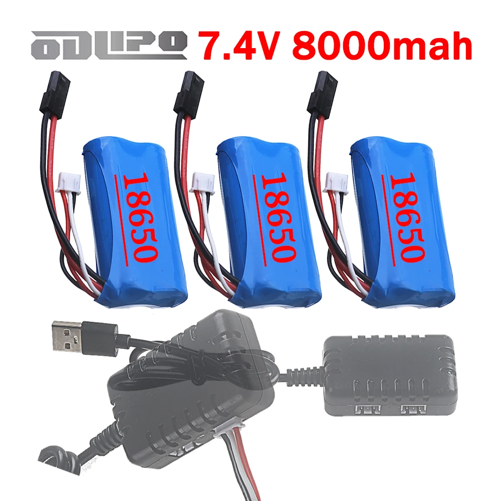 New Li-ion Battery 18650 7.4V 8000mah For MJX T40C F39 F49 T39 BG1518 BG1513 BG1515 BG1507 BG1506 RC Toys car truck boats parts