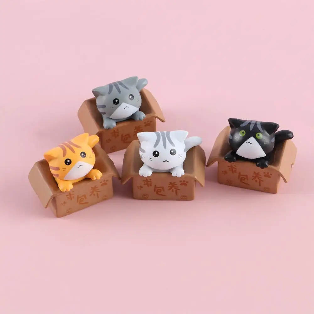 Garden Decoration Miniatures Statue Crafts Ornament Cartoon PVC Small Statue Kitty Model Car Figurine Poor Box Cat