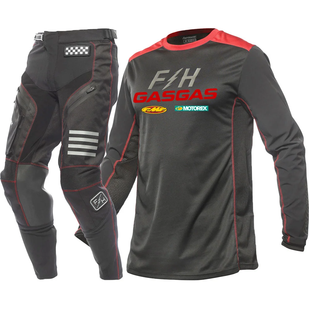 Erwachsene 2025, GASGAS Off Road Gear Set Dirt Bike MX Jersey Set Moto Kit Motorrad Jersey Set