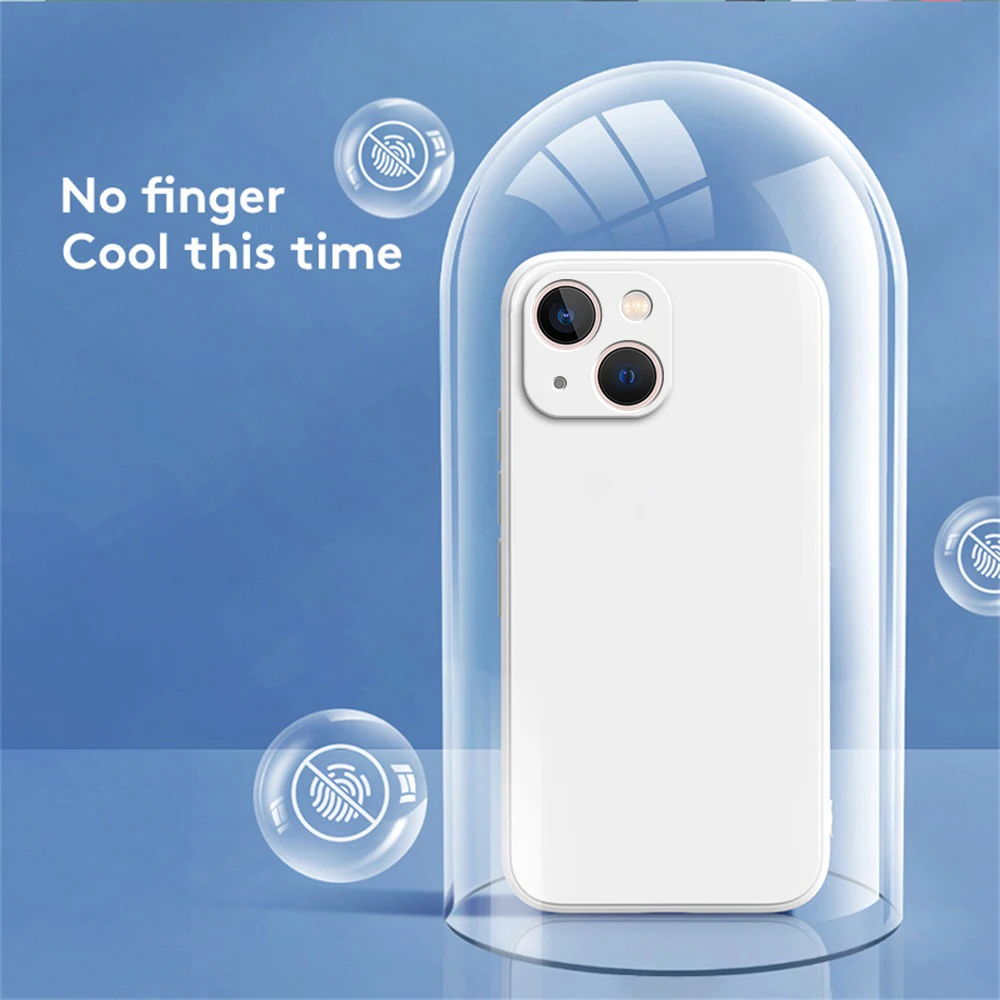 Original Square Liquid Silicone Phone Case for iPhone 14 13 7 8 Plus X XR XS 11 12 Pro Max SE 2 3 Luxury Camera Protective Cover - náhled 3