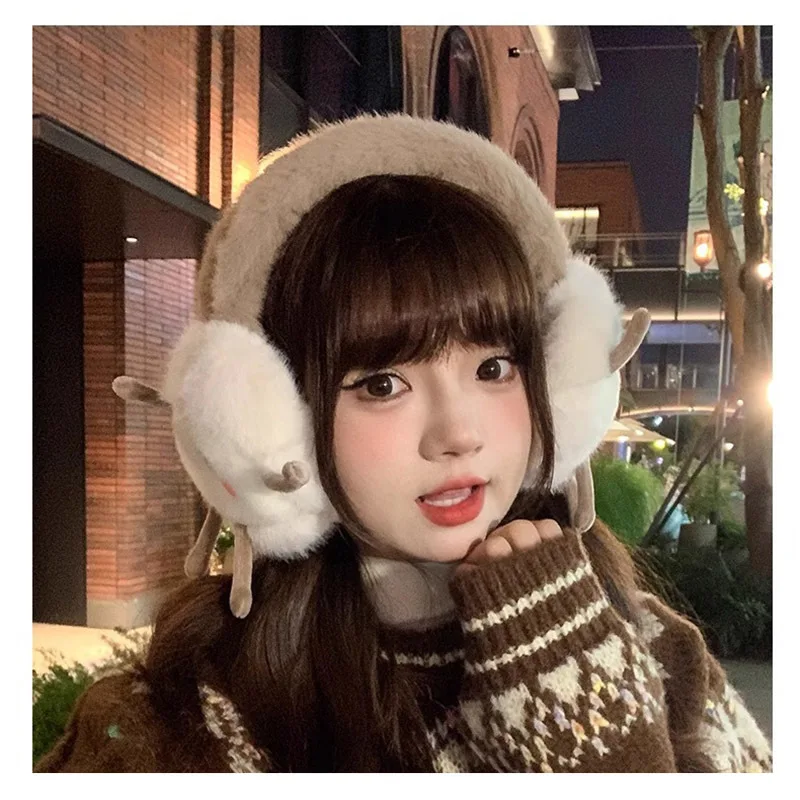 Miniso Cartoon Winter Warm Plush Ear Protector Rainbow Cloud Doll Cute Cloud Ear Cover Folding Anti Cold Earrings Ear Muff Gift