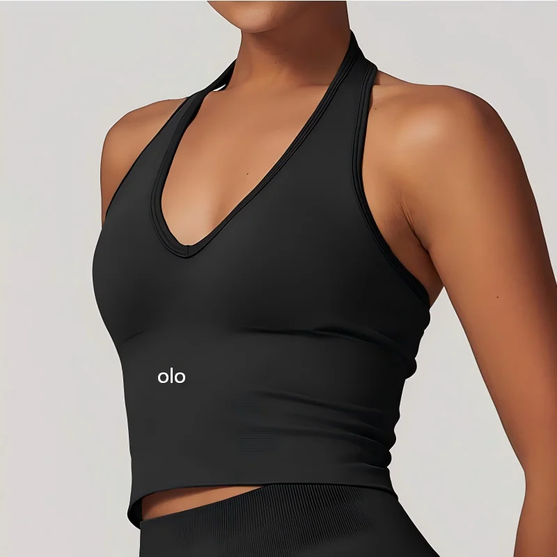 Nouveau soutien-gorge de yoga à col montant 2026, soutien-gorge de sport confortable sans coutures, débardeur de fitness pour femme, style Y2K