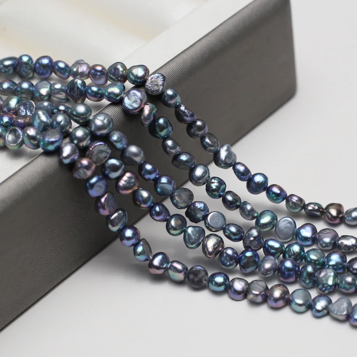 

4-5mm AA Natural Freshwater Pearl Blue-Purple Irregular Glitter Loose Bead Jewelry Make DIY Necklace Bracelet Wedding Gift Women