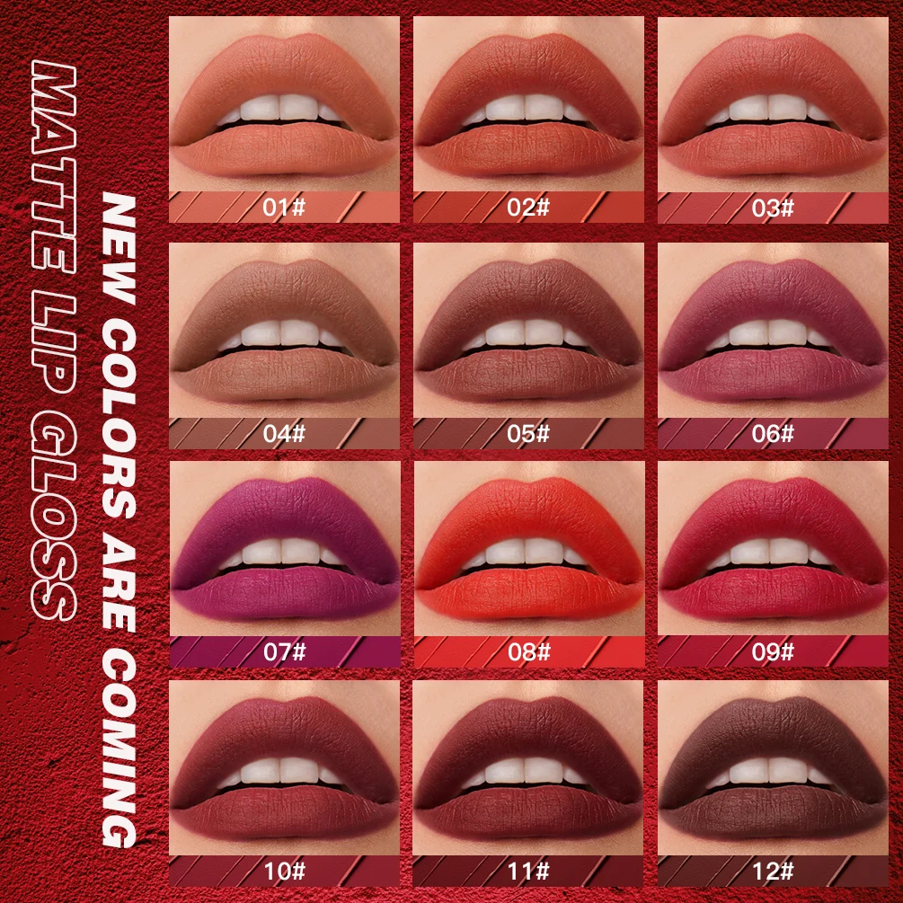 Qibest Nieuwe Sexy Langdurige Fluwelen Matte Lipgloss Waterdichte Anti-Stick Cup Vloeibare Lippenstift Make-Up Vrouwen Schoonheid Lip Tint