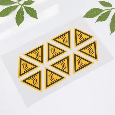 10pcs High Temperature Warning Label Scald Caution Sticker Equipment Decal Clear Design Practical Traffic Safety Sign