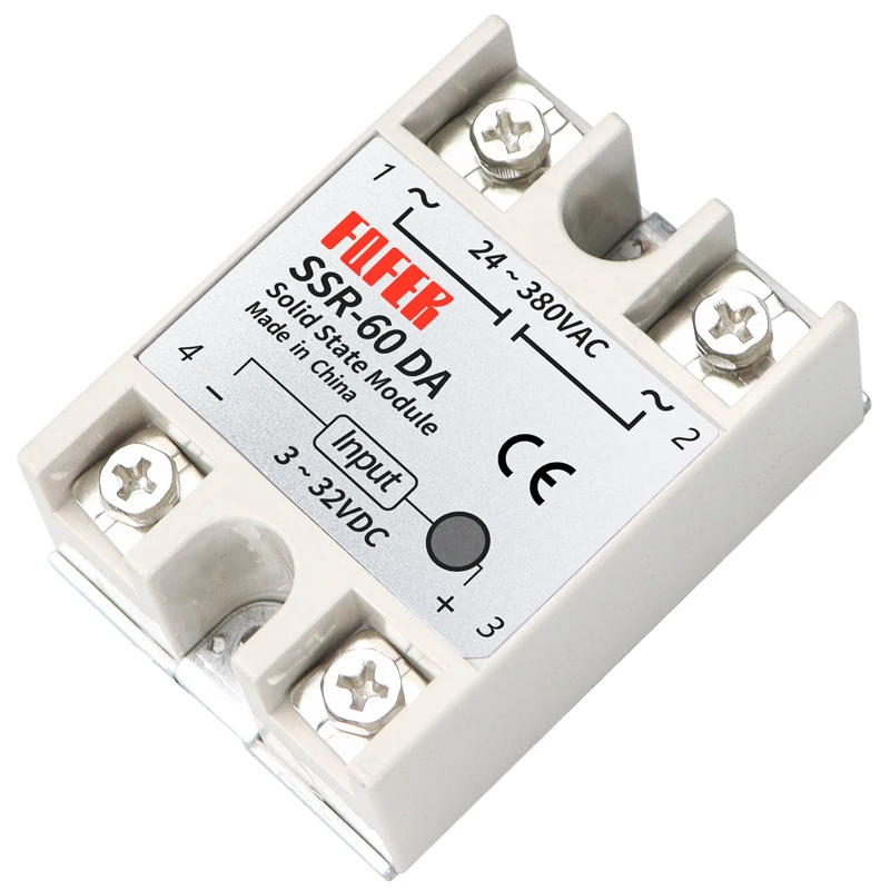 

1PCS Solid State Relay SSR-60DA 60A 3-32VDC/24-380VAC