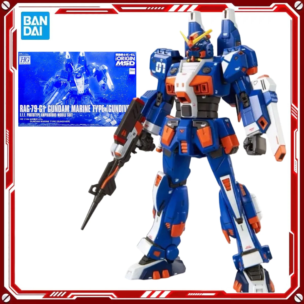 

Оригинальные модели Gundam от Bandai: HG GTO 1/144 RAG-79-G1 Marine Type Gundaiver, аниме-фигурки, коллекционные модели, подарки