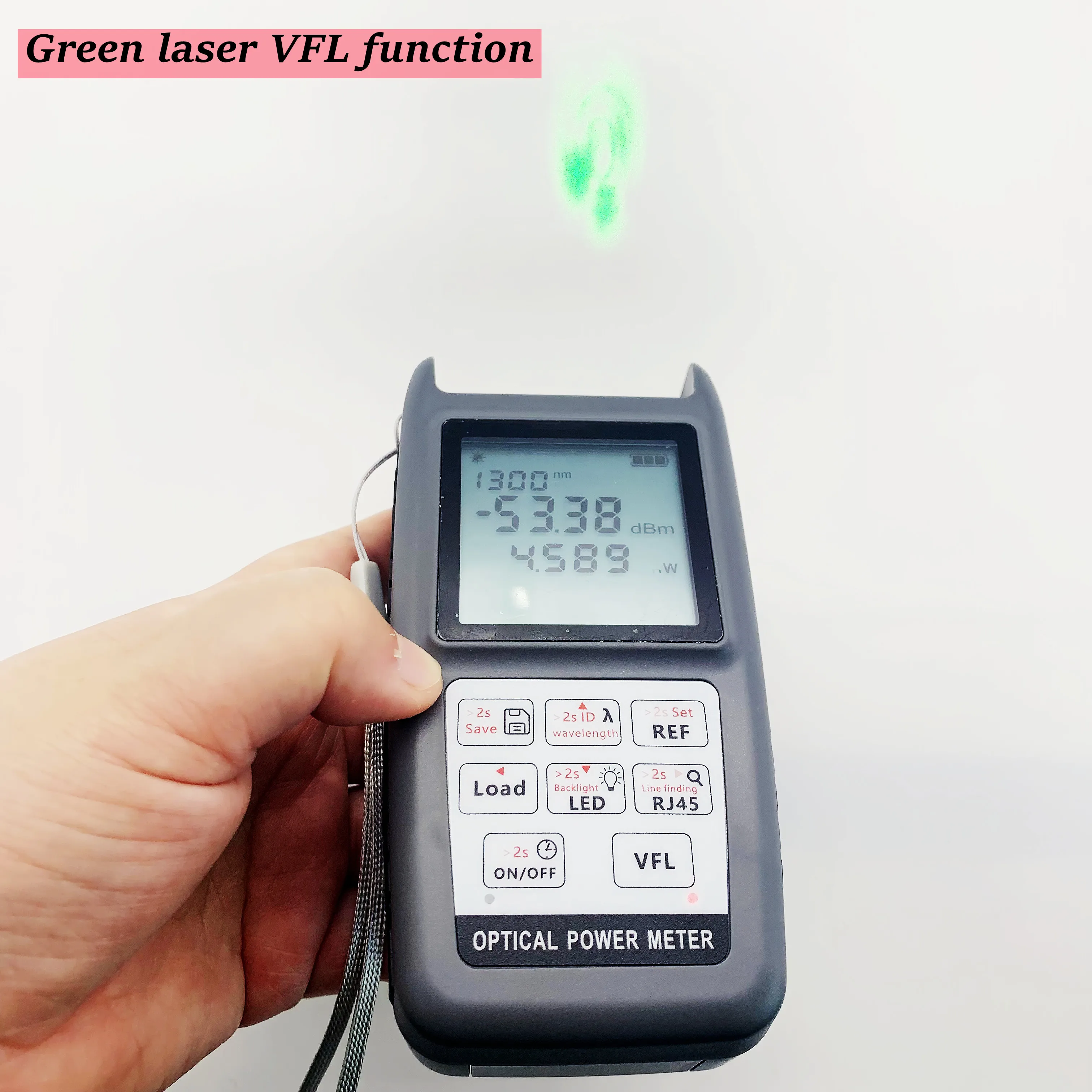 Ftth 3 in1 Fiber Optical Power Meter With Green Light Pen VFL mini opm 10mw/20mw RJ45 Testing Visual Fault Locator Li- battery