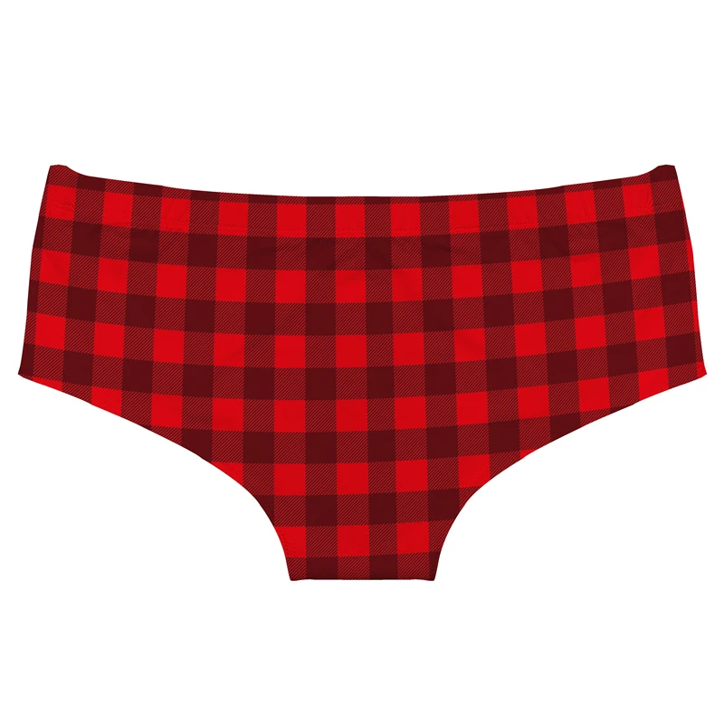 Women's Temptation Wrap Buttocks Panties Cartoon Santa Claus Elk Deer Lady Briefs Xmas Letter Print Seamless Female Briefs