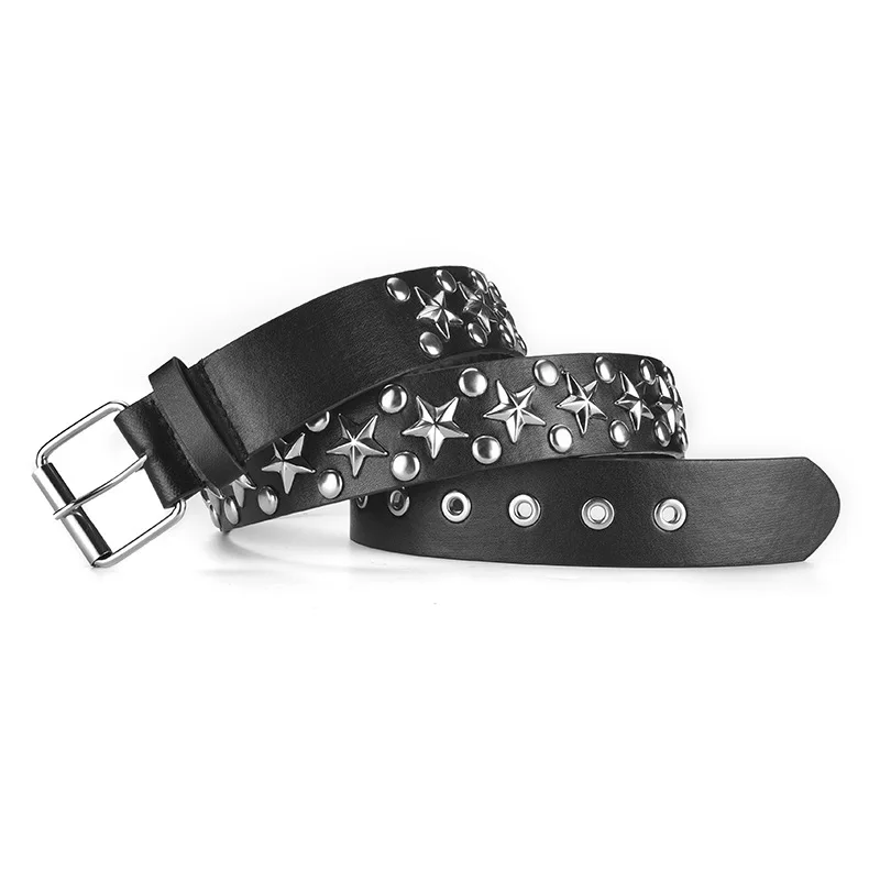 Star Studded Faux Leather Gothic Belt, Rivet Y2k Punk Hip Hop Belt