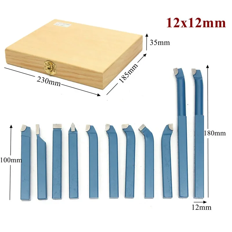 11Pcs/Set P30 8/10/12mm Carbide Tip Cutting Turning Boring Bit Mini Metal Lathe Tool Set Carbide For Metal Working Lathe Thread