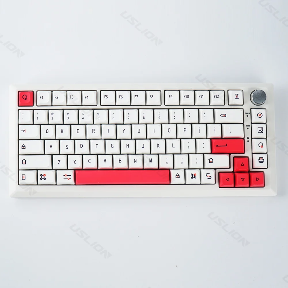 USLION 126 Keys XDA Profile PBT Keycaps Pink White Personalized English Japanese Russian Key Caps for Gaming Mechanical Keyboard