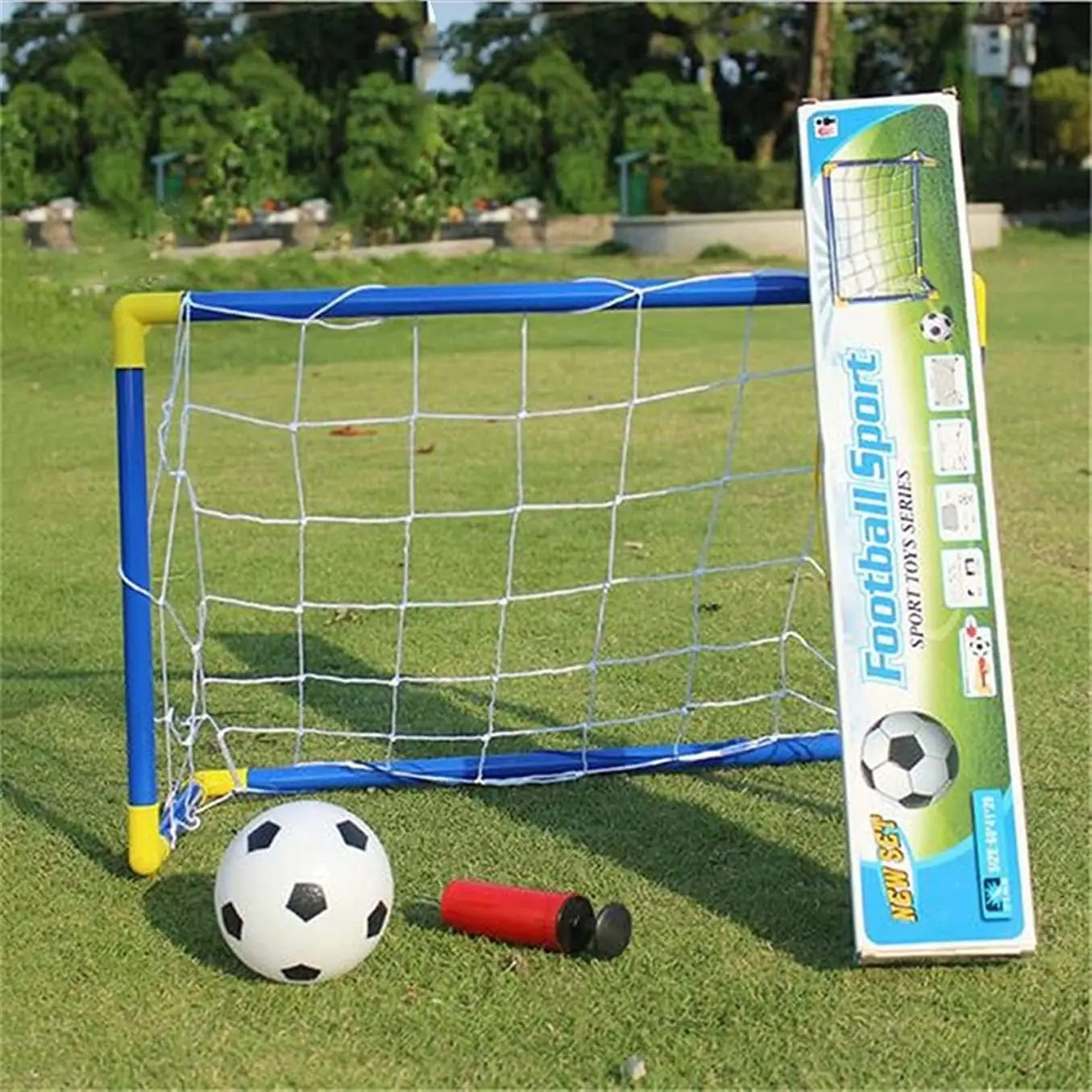 Mini Soccer Goal Portable Soccer Net Pop Up Goal Nets Mini FootballSoccerGoalPostNetSet with Pump Kids Sport Indoor Outdoor.