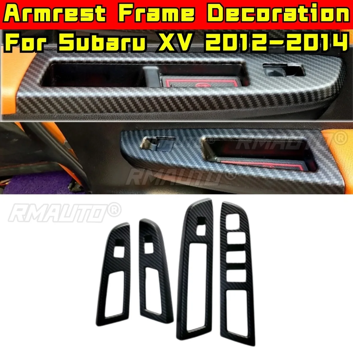 

Для Subaru XV 2012-2014 углеродное волокно, кнопка управления окном, панель управления, освещенная внутренняя рамка подлокотника, украшение