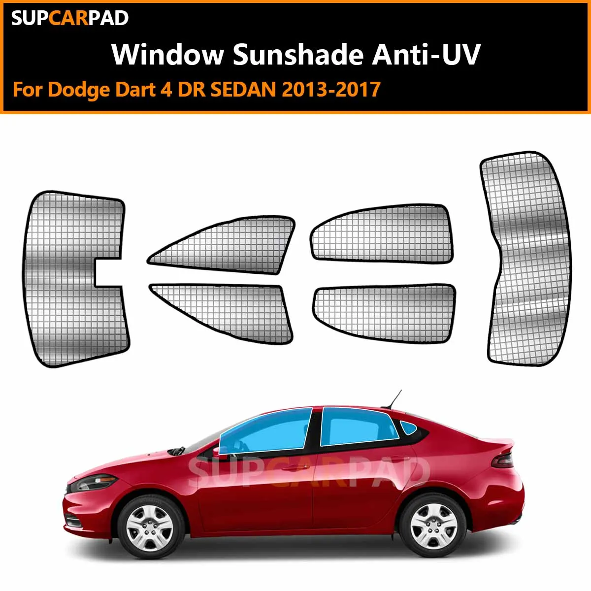 

For Dodge Dart 4 DR SEDAN 2013-2017 Custom Car Window Sunshade Anti-UV Car Sun Window Visors Sunshade Covers Accessories