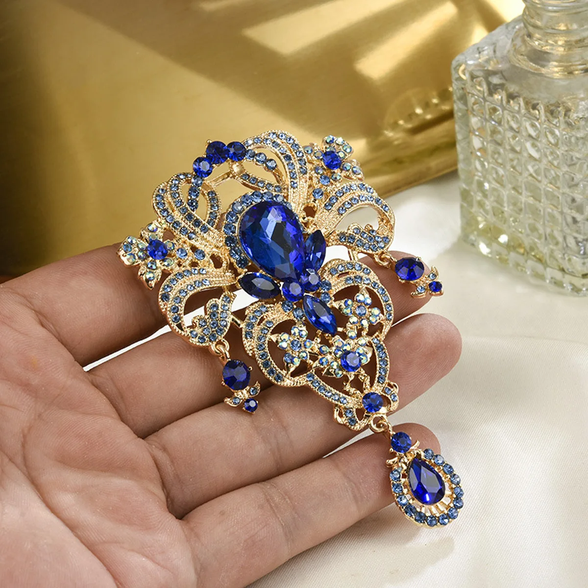 SHMIK High-end Luxury Full Crystal Flower Pendant Brooch Badges For Women Men Fashion Classic Exquisite Party Pin Accessories