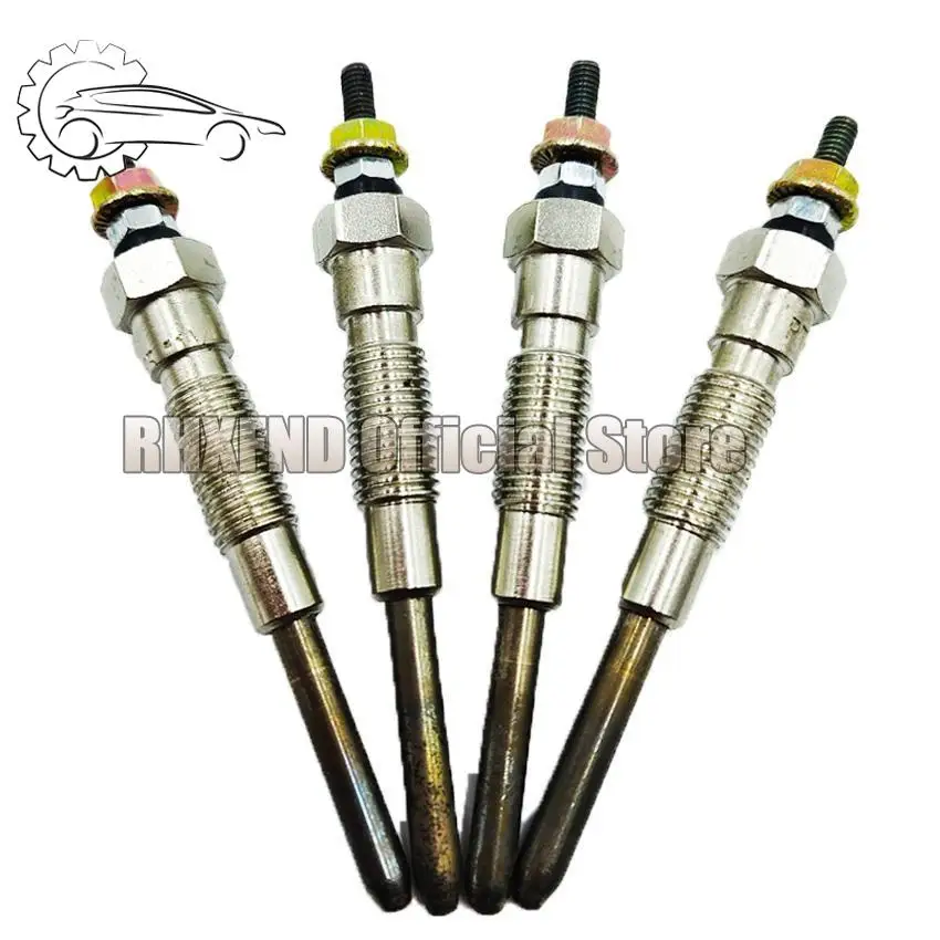 4PCS 19850-54130 Glow Plug Assy For Toyota 2LTE  Hilux Land Cruiser Hiace VW Taro 2.4L