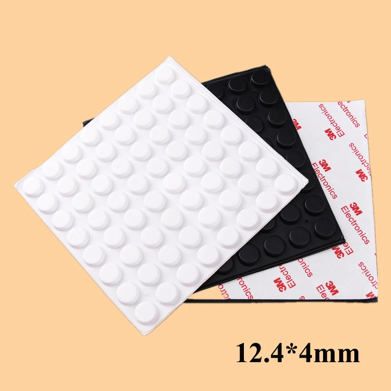 64Pcs 12.4*4MM Protective Silicone Rubber Feet Pads Furniture Laptop Cabinet Drawer Bumper Door Stops Shock Absorber