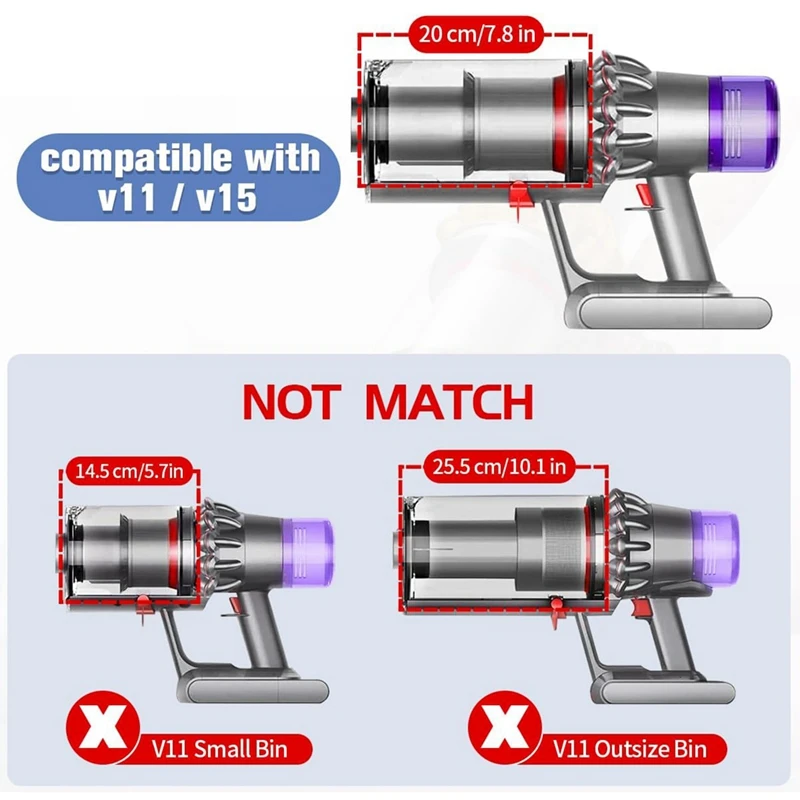 Tempat Sampah pengganti dan Filter untuk Dyson V11 V15 SV14 SV15 SV22 ember pengumpul debu Aksesori Penyedot Debu
