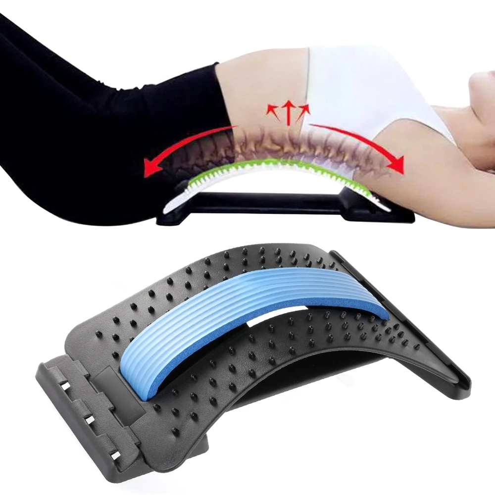 Camilla de espalda, masajeador ajustable de 3 niveles, cintura, cuello, Fitness, soporte Lumbar para columna Cervical, masajeador, dispositivo calmante Lumbar