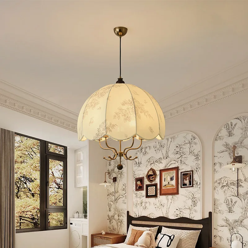 LED الفرنسية العتيقة الثريا غرفة المعيشة الضوء الرئيسي بسيط الرجعية قاعة النسيج نمط مطعم غرفة نوم السرير والإفطار الخفيفة