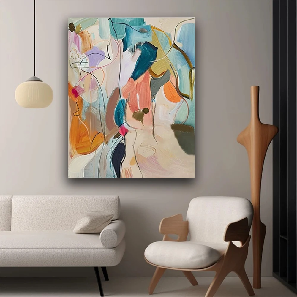 100% hand drawn graffiti abstract oil painting original wall painting home living room decoration paint interior aesthetics