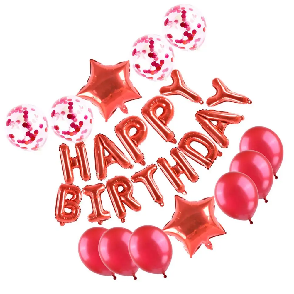 26 Pcs Birthday Balloons Set Happy Birthday Foil Balloons Standing Party Decorations