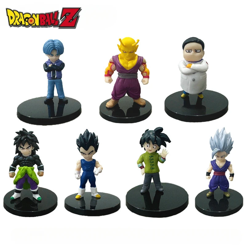 Set de 7 Figuras de Acción de Dragon Ball Super Hero de 7-10cm, Super Saiyan Bestia Blanca Gohan, Piccolo Amarillo, Versión Q de la Infancia, Modelo de Juguete