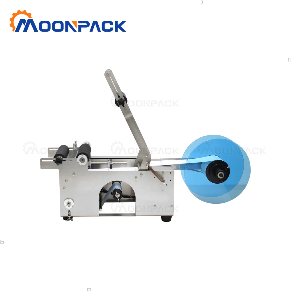 Moonpack MT-50S Labeling Machine Sticker  Desktop Sticker Round Jar Bottle Water Semi Automatic Labeling Machine
