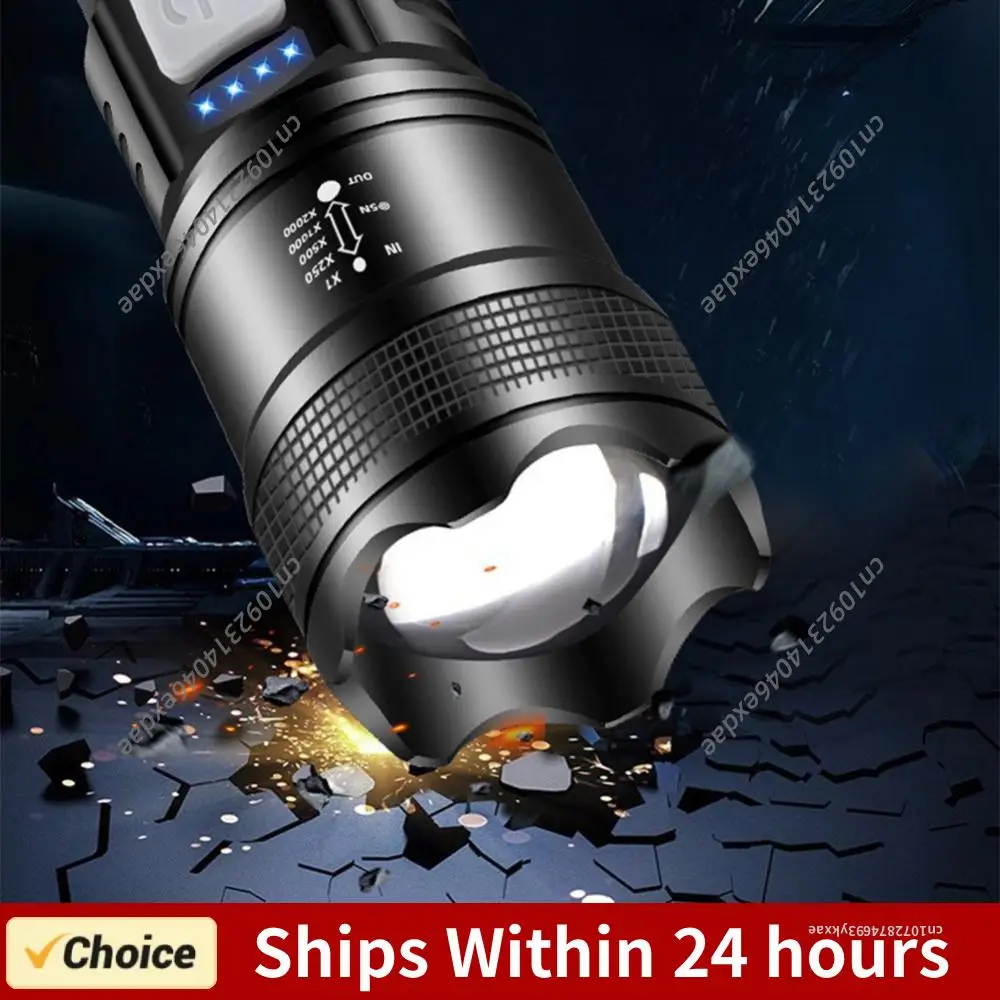 

XHP50 Handheld LED Flashlight USB Charging Powerful LED Flashlight Power Display Super Bright Flashlight 300LM for Power Outages