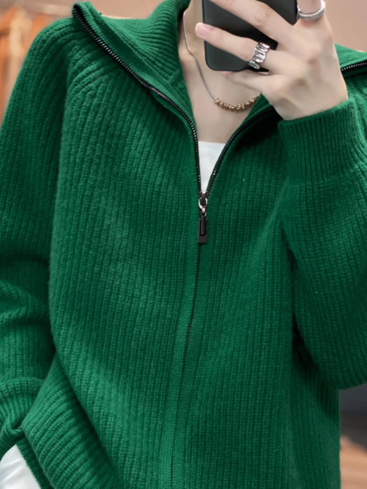 سستة إغلاق Camere محبوك طويل Sve الياقات سترة مريحة تناسب الخريف الشتاء المرأة Faion سترة عالية الياقة