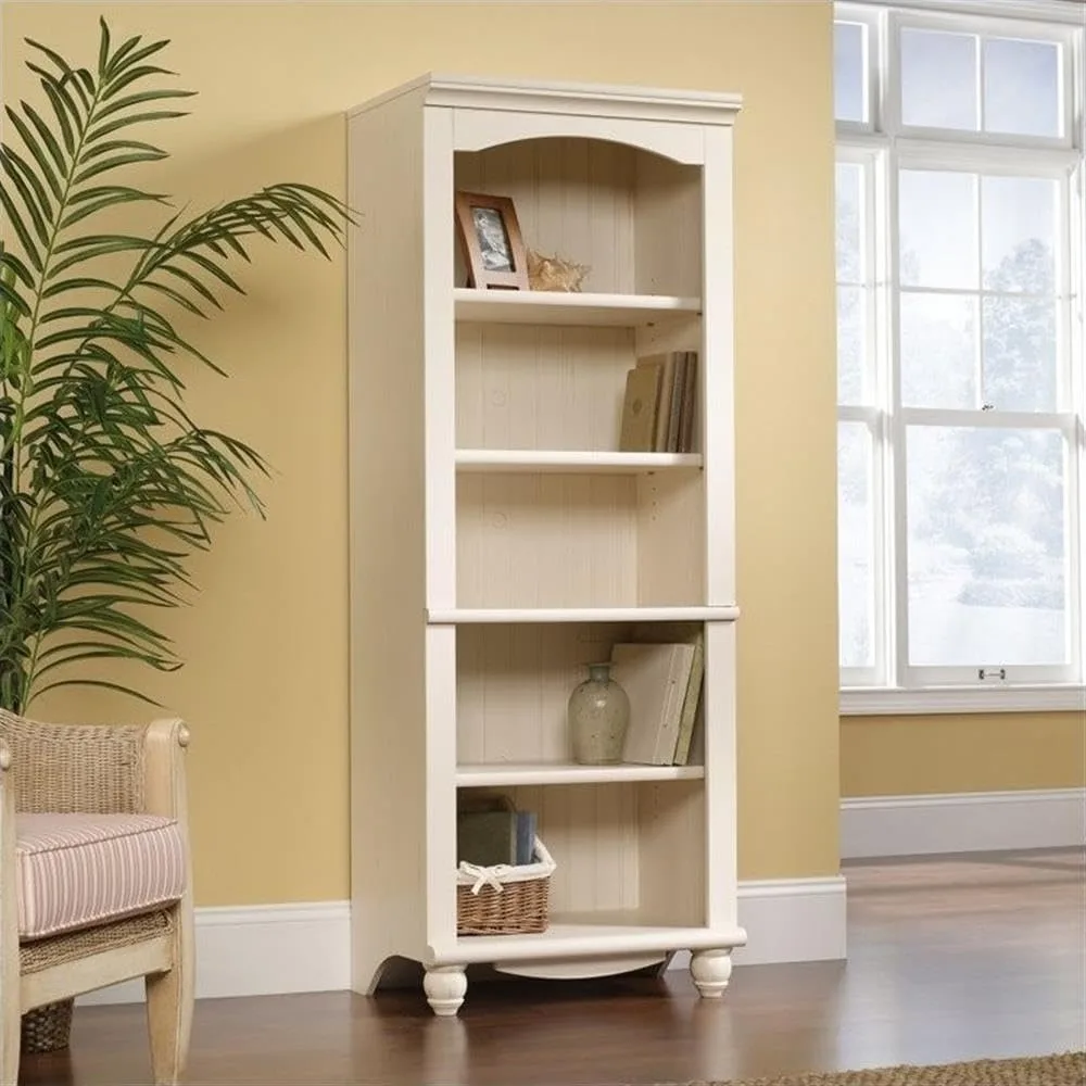 

Harbor View Library/Book Shelf, L: 27.21 x W: 17.48 x H: 72.24, Antiqued White finish