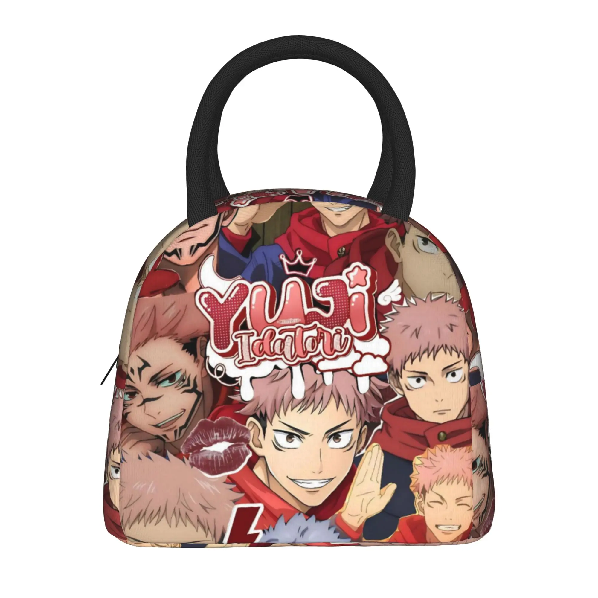 Itadori Yuji  Accessories Insulated Lunch Bag For School  JJK Anime  Storage Food Boxes Portable Cooler Thermal Lunch Box