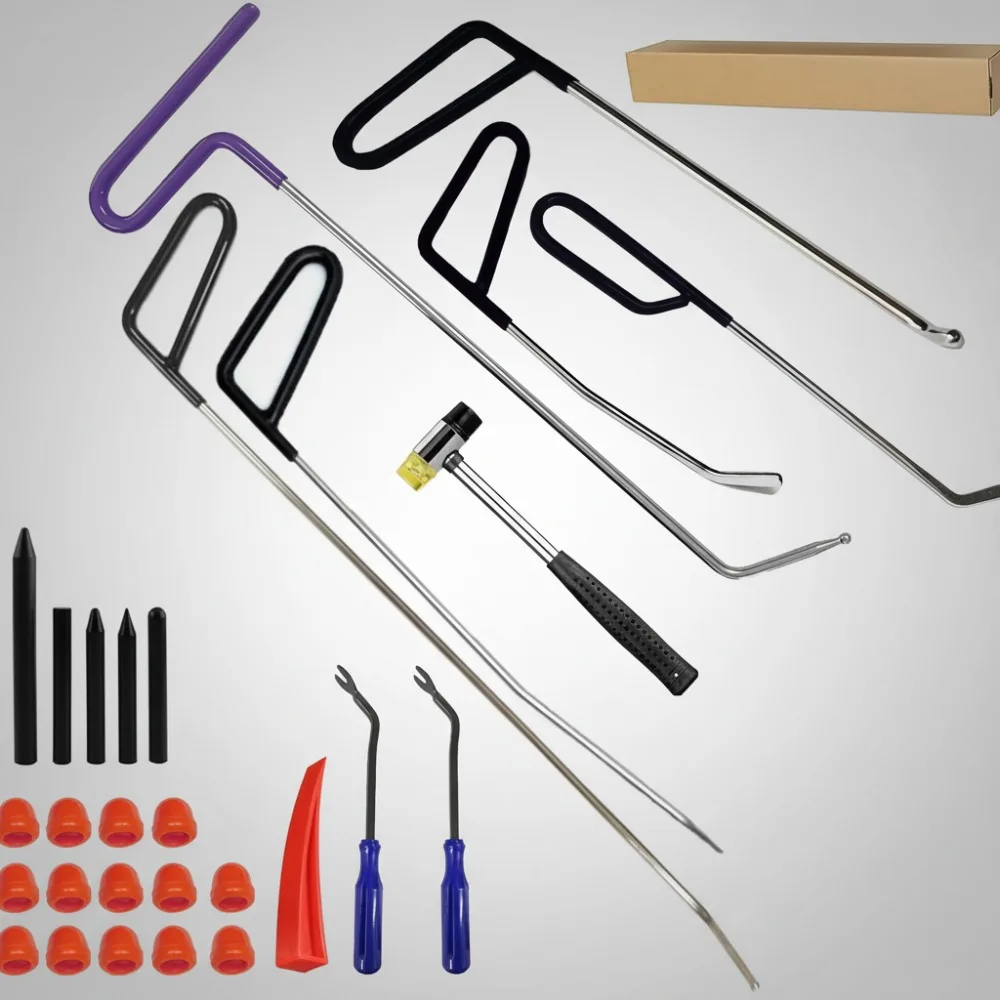 

29-комплект без покраски для ремонта вмятин, профессиональные инструменты для удаления града и дверей для кузова автомобиля