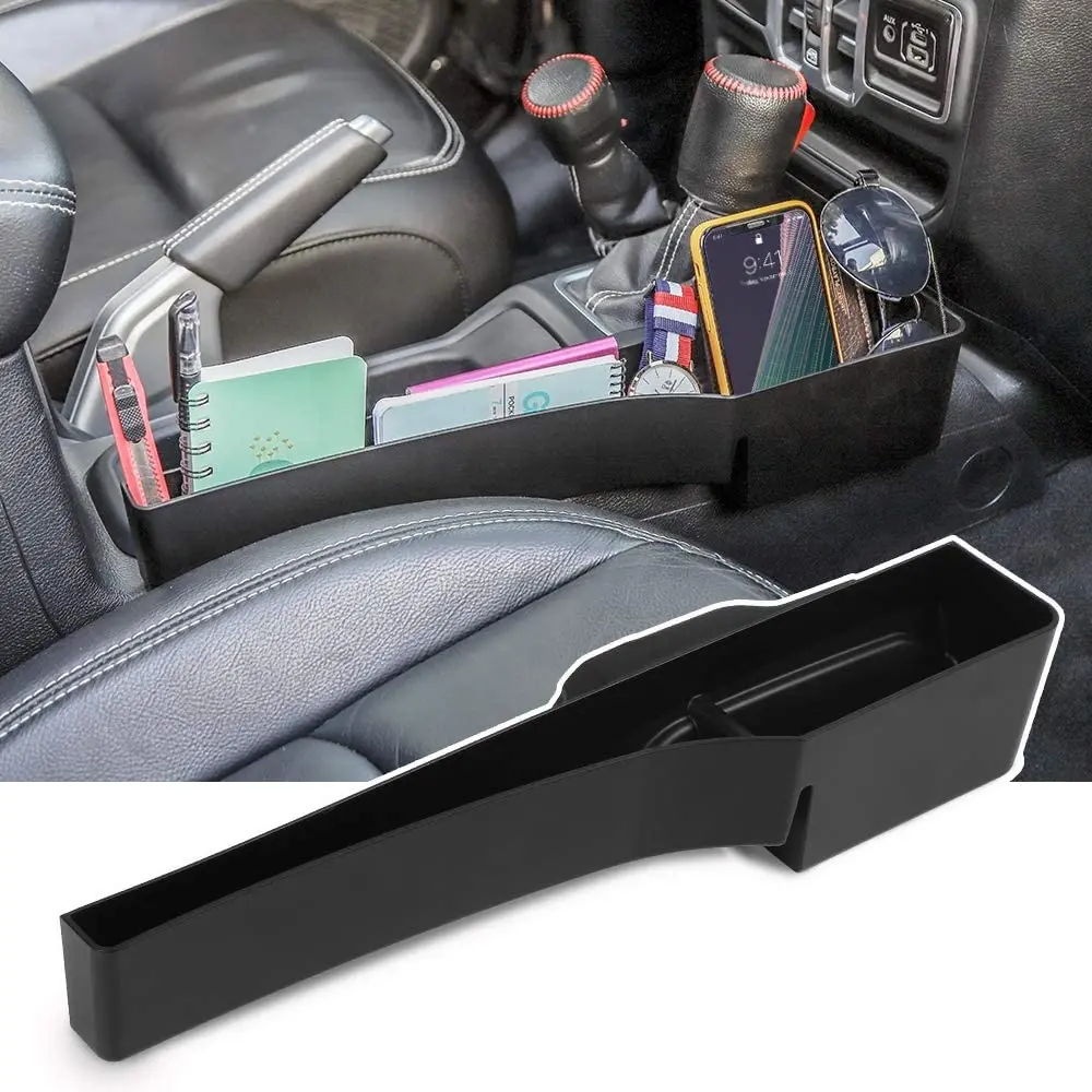 Car Seat Gap Filler Organizer Passenger Seat Insert Pocket Phone Storage Case Tray For Jeep Wrangler JL JLU Gladiator JT 2018+