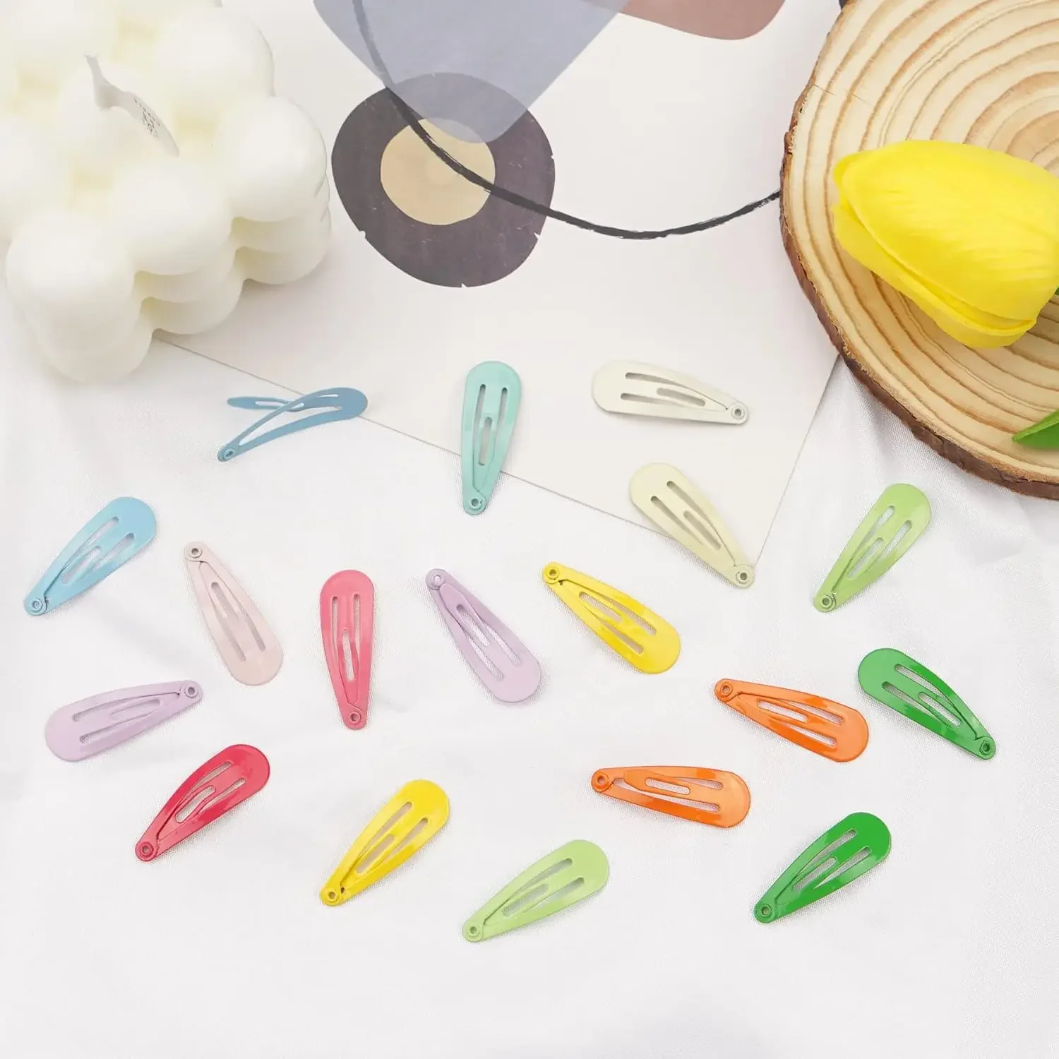 100Pcs Small Hair Clips for Little Girls, Baby Infant 3cm Candy Color Hair Clips Barrettes for Toddlers H