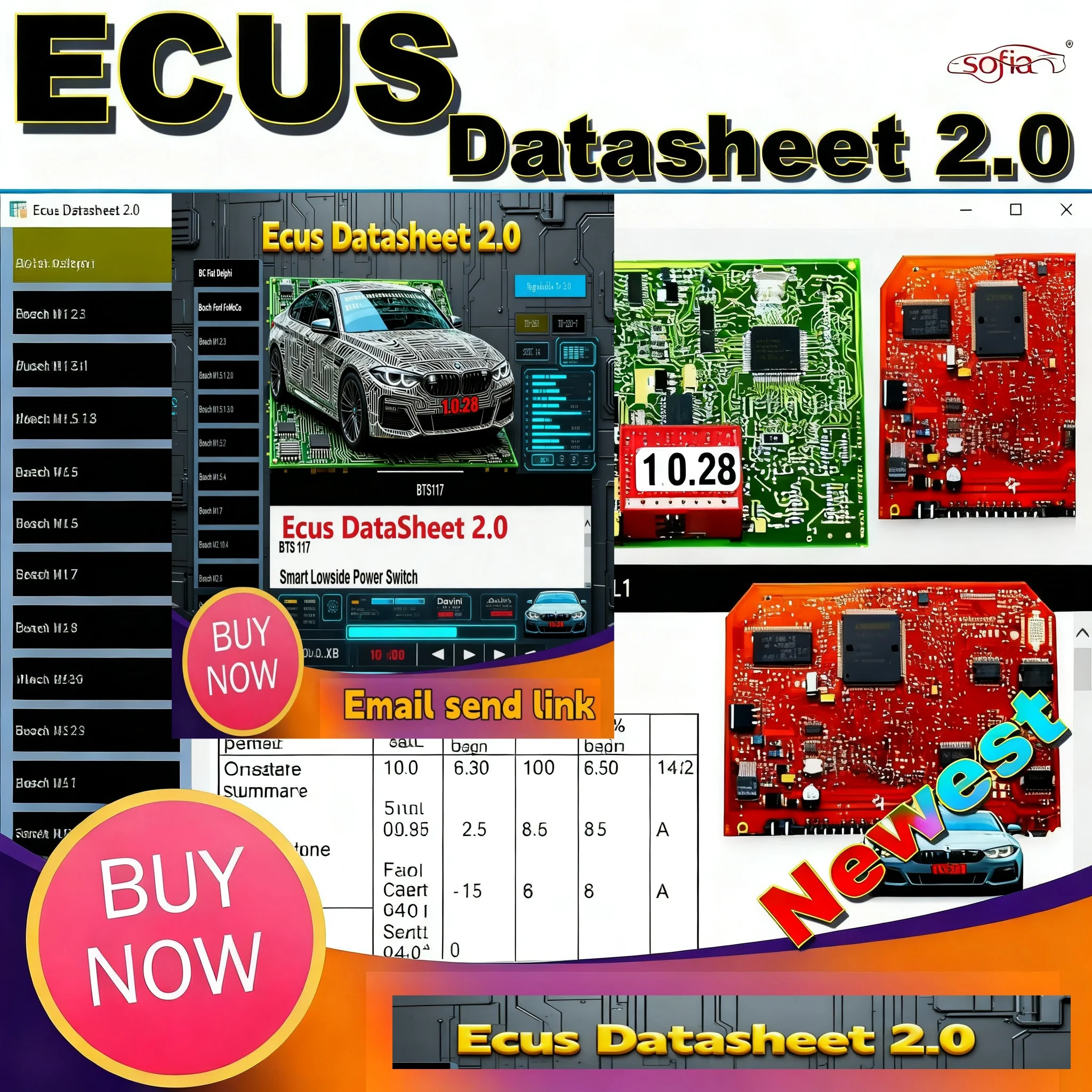 

Ecus Datasheet 2.0 ECU Repair Software PCB Schematics with Electronic Components of Car ECU Additional Information For IAW Bosch