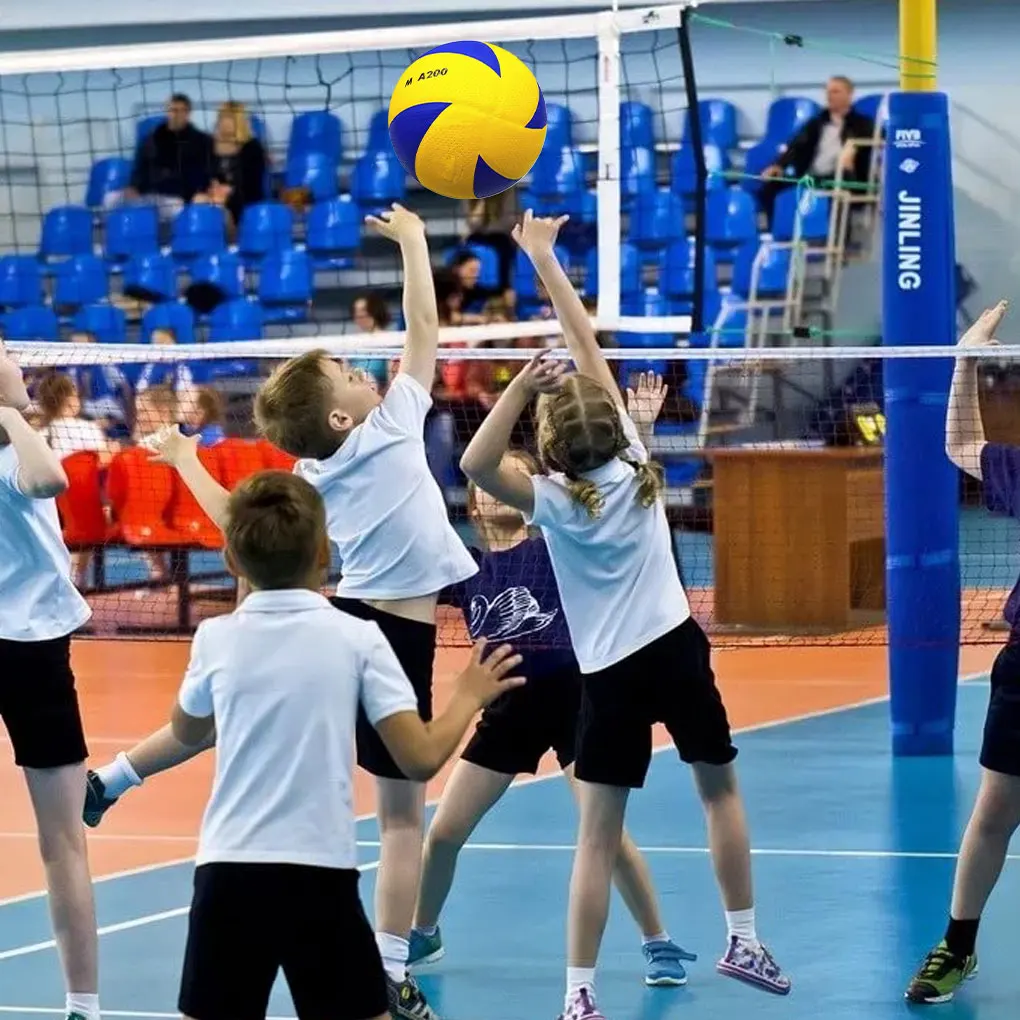 Professional Game Indoor Volleyball Versatile Performance Size 5 Physical And Mental Benefits High Yellow Blue 8.1inch 1pc