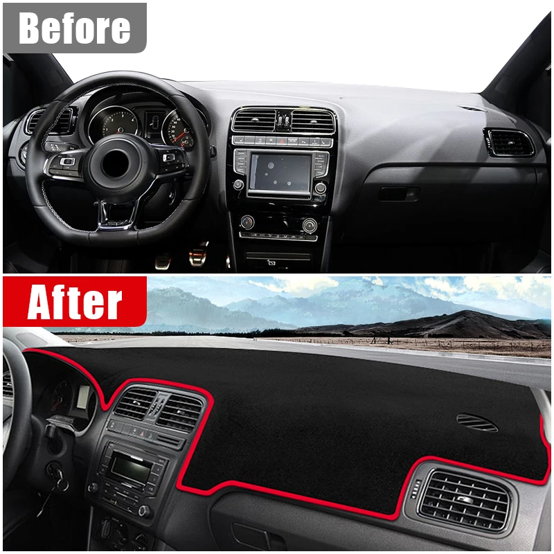 Car Dashboard Cover For Volkswagen VW Polo 6R 6C 2009 2010 2011 2012 2013 2014 2015 2016 POLO MK5 Dash Sun Shade Pad Accessories