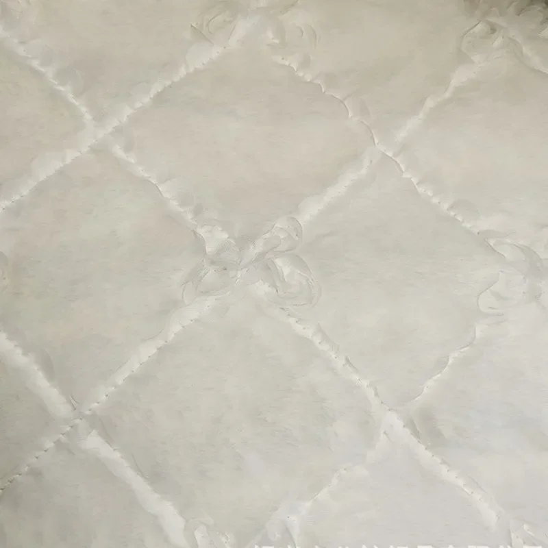 50x45cm mały pachnący romb w kratkę motyl kwiat mały sierść królika haftowany aksamit PV na płaszcz DIY tkaninaTJ21036