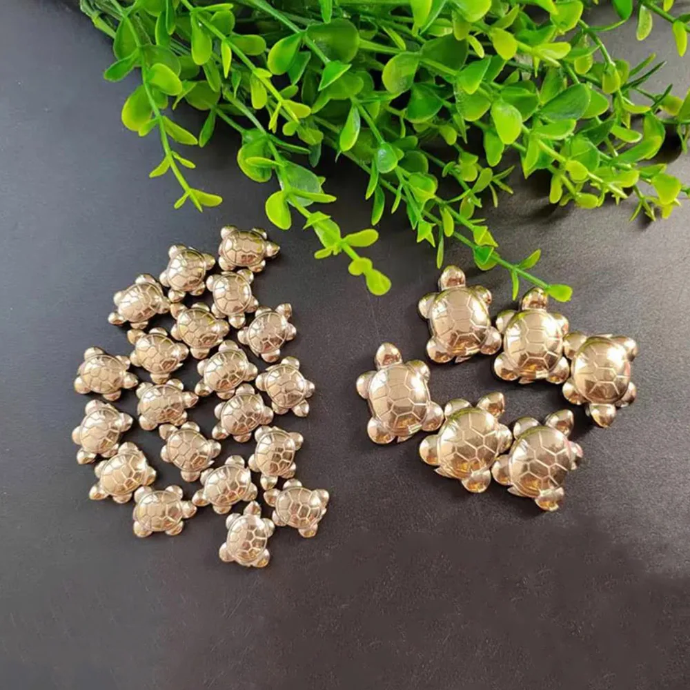 15mm 25mm Mini Pyrite Turtle Crystal Animal Figurine Tortoise Pendants Necklace Carved Healing Stone For Children DIY Gift Decor