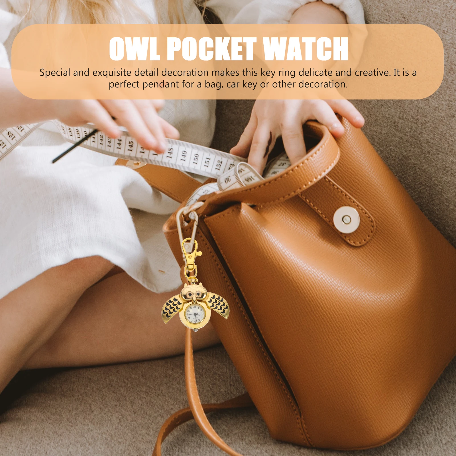 

Cartoon Owl Pocket Watch Keychain Decorative Metal Key Chain Durable Fashion Accessory For Women Party Favor Bag Pendant Ring