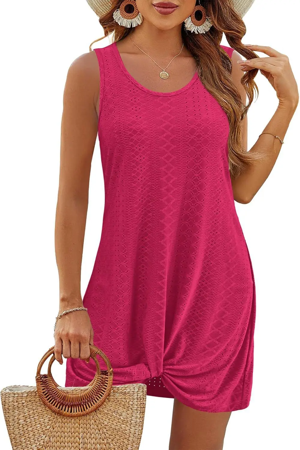 Women Loose Vintage Ruffles Befree Dress Sexy Lace Beach Bow Summer Vest Tank Boho Casual Holiday Party Elegant Midi Dresses