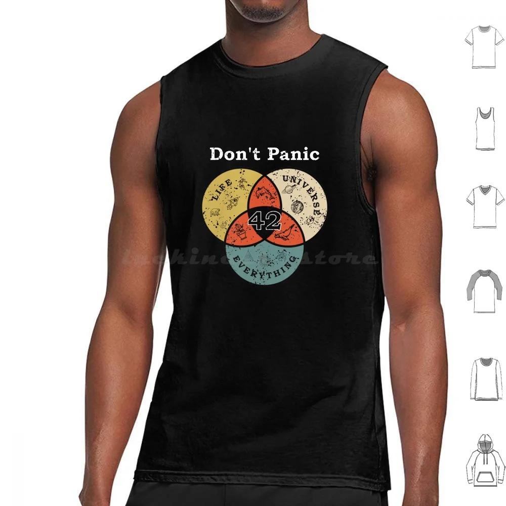 42 Life Universe Everything Hitchhiker Guide Galaxy Tank Tops Print Cotton 42 Question Hitchhiker Hitchhikers Guide To