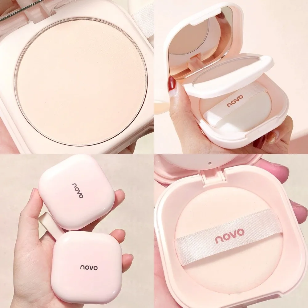 새로운 NOVO 루스 파우더 브라이트닝 효과 지속 컨실러 프레스드 파우더 매트 마감 메이크업 세팅 메이크업 파우더 데일리 메이크업