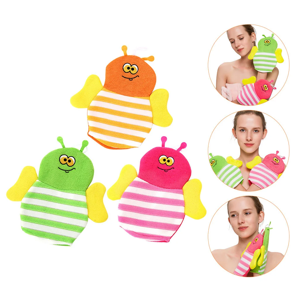 

3 Pcs Cute Bath Puppet Children's Gloves Sponge Cartoon Washcloths Puppets Toddler for Baby