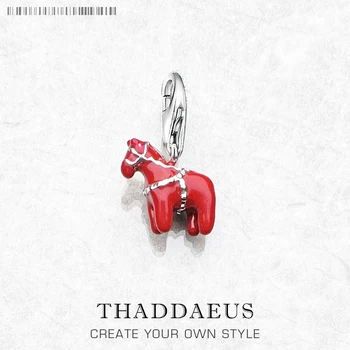 ダルナ馬チャームトレンディなファッション女性男性ジュエリー 925 スターリングシルバー力勇気忠誠威厳ペンダントフィットブレスレット