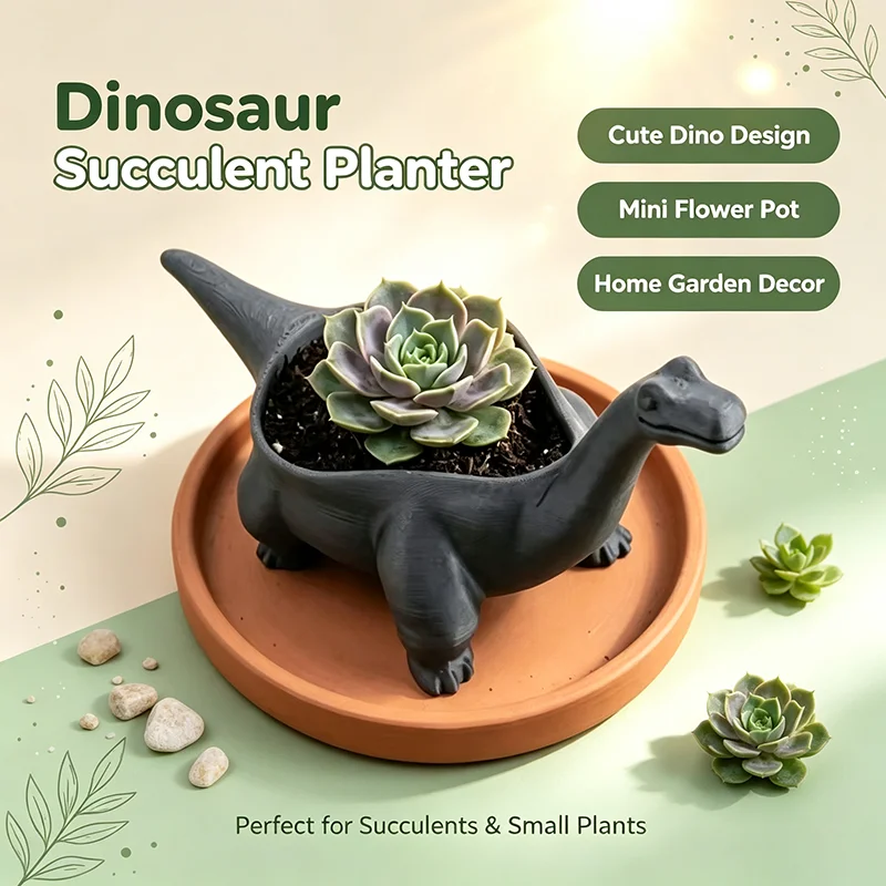 Novelty Dinosaur Shaped Plant Pot, Nordic Diplodocus Succulent Planter For Indoor Desktop Decor, Unique Gardening Gift